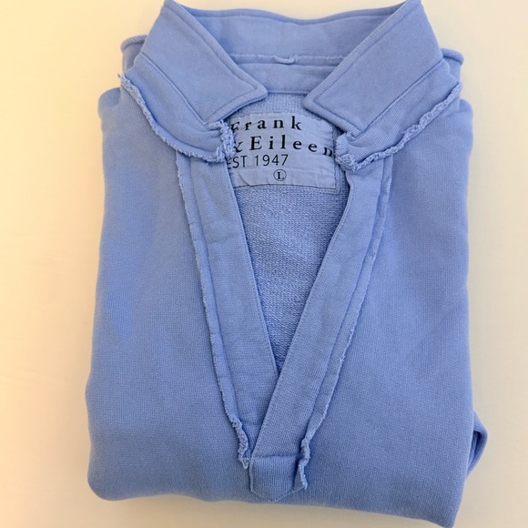 FRANK & EILEEN Classic Periwinkle Triple Fleece Patrick Popover Henley LARGE - Picture 6 of 8